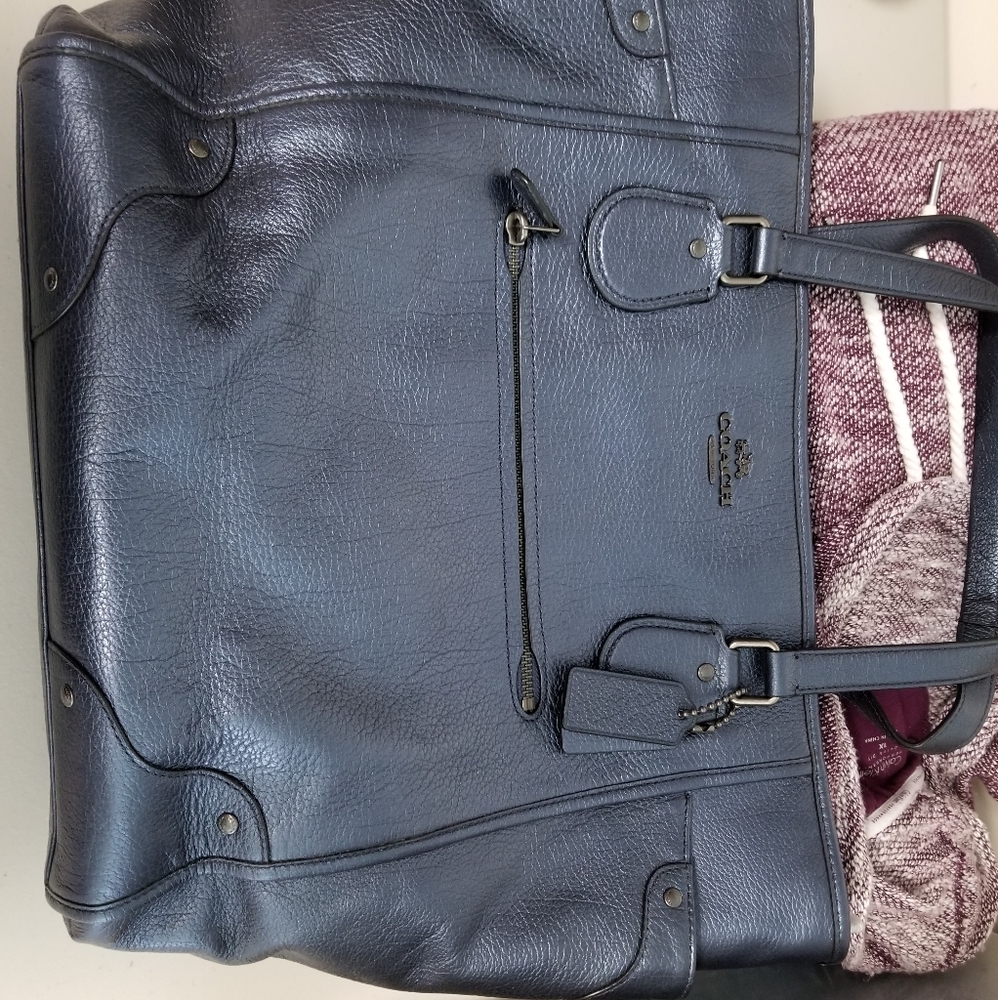 Coach Large Silver Blue Brand New